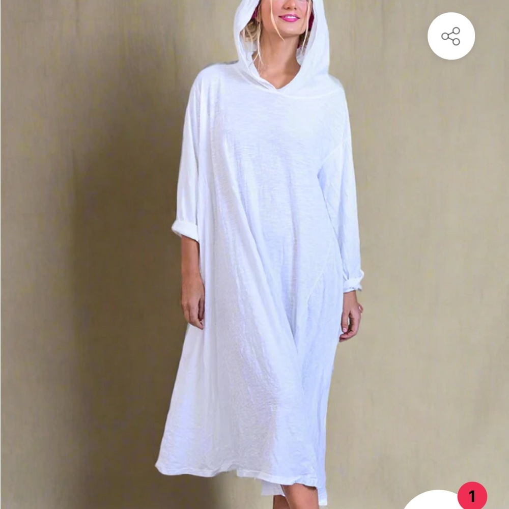 Magnolia Pearl Classic White Hoodie Dress, NWT - Picture 11 of 12